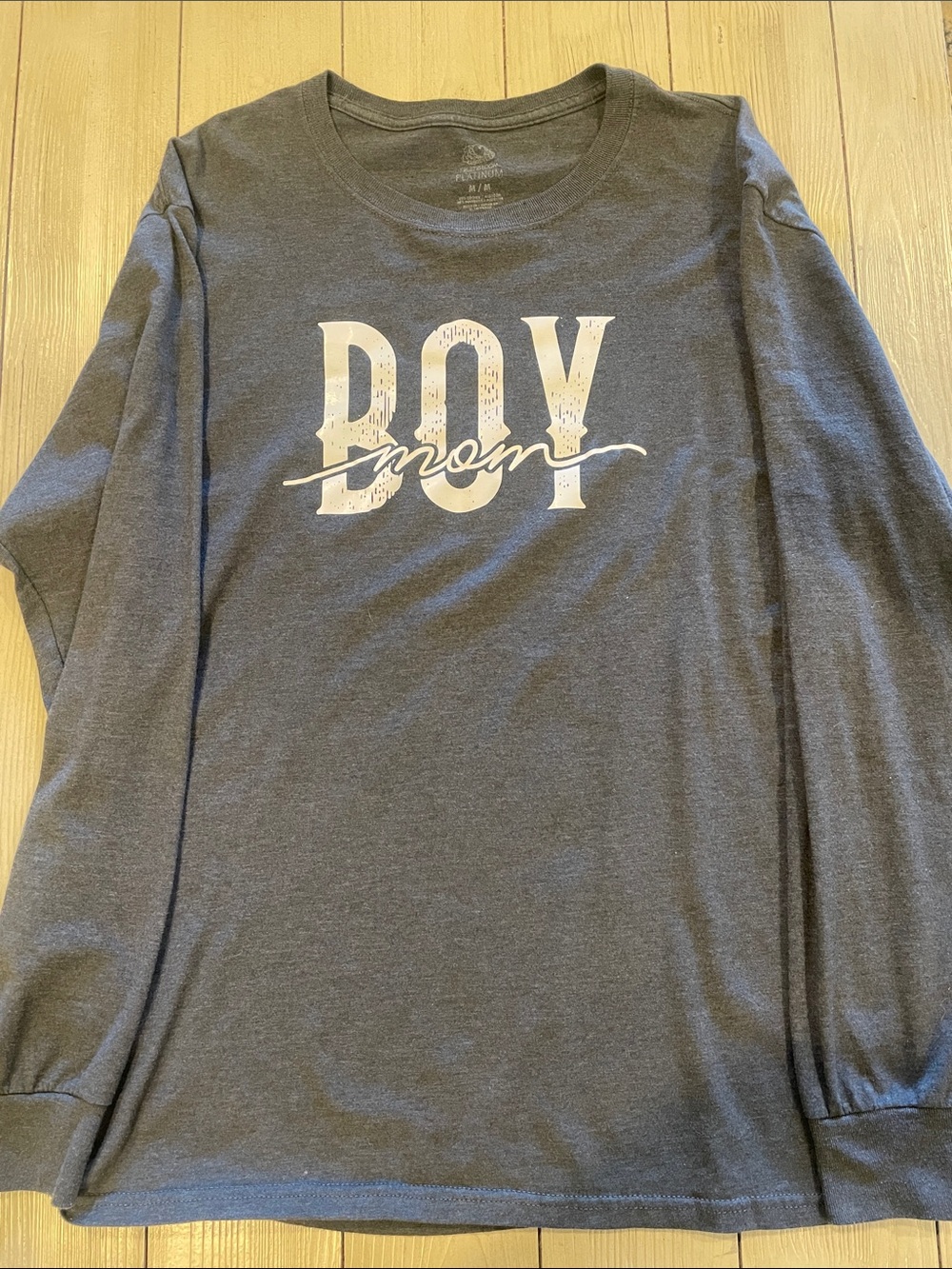 Fruit of the Loom Boy Mom Long Sleeve Tee - Charcoal Gray